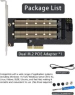 Bailink Dual M.2 PCIE Adapter, M.2 SSD NVME (M Key) & SATA (B Key) Adapter with SATA cable for One M.2 NVMe and One SATA SSD 22110/2280/2260/2242/2230 - Pappy Mall