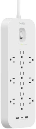 Belkin 12 Outlet Surge Protector + USB-C and USB-A ports SRA007P12TT6 - Pappy Mall