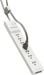 Belkin BE107200-06 7-Outlet Home Office Surge Protector Slim Design 6ft Right Angle Plug 3-Pack - Pappy Mall