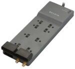 BELKIN BE108230-12 12 Feet 8 Outlets 3390 Joules Surge Protector w/ Telephone Line/Coaxial Protection/Extended Cord - Pappy Mall