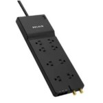 BELKIN BE108230-12 12 Feet 8 Outlets 3390 Joules Surge Protector w/ Telephone Line/Coaxial Protection/Extended Cord - Pappy Mall