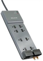 BELKIN BE108230-12 12 Feet 8 Outlets 3390 Joules Surge Protector w/ Telephone Line/Coaxial Protection/Extended Cord - Pappy Mall