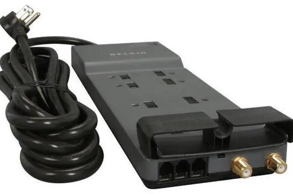 BELKIN BE108230-12 12 Feet 8 Outlets 3390 Joules Surge Protector w/ Telephone Line/Coaxial Protection/Extended Cord - Pappy Mall