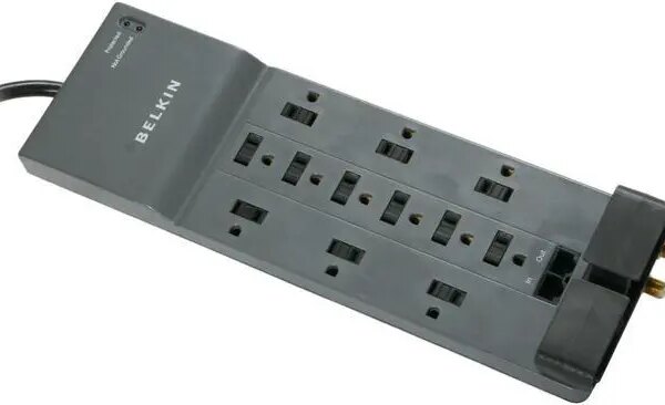BELKIN BE112234-10 10 Feet 12 Outlets 3996 joules Surge Suppressor with Phone/Modem, RJ45 and Coax Protection - Pappy Mall