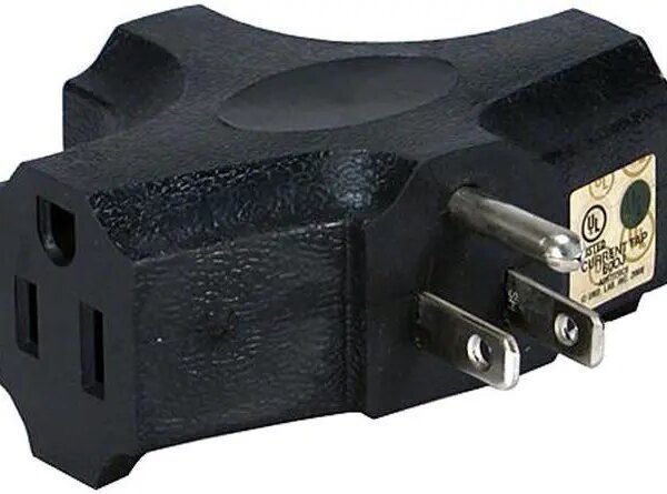 Black 3-Outlet 3-Prong AC Plug - Pappy Mall