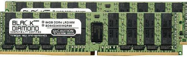 Black Diamond Memory 128GB (2 x 64GB) ECC Registered DDR4 2400 (PC4 19200) Server Memory Model BD64GX22400MQR96 - Pappy Mall