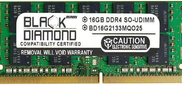 Black Diamond Memory 16GB ECC Unbuffered DDR4 2133 (PC4 17000) Server Memory Model BD16G2133MQO25 - Pappy Mall