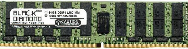 Black Diamond Memory 64GB ECC Registered DDR4 2666 (PC4 21300) Server Memory Model BD64G2666MQR96 - Pappy Mall