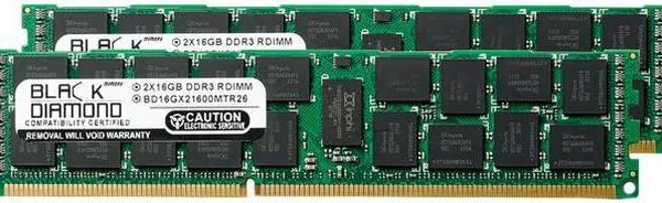 Black Diamond Server Memory 32GB (2 x 16GB) 240-Pin DDR3 SDRAM ECC Registered DDR3 1600 (PC3 12800) Model BD16GX21600MTR26 - Pappy Mall