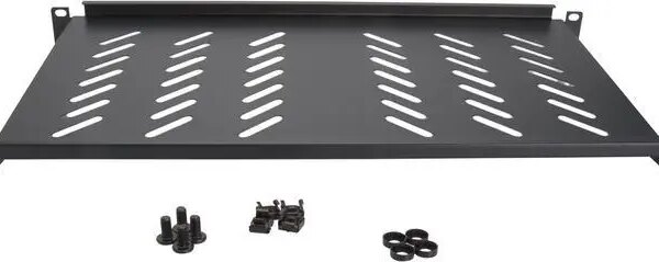 Cables Direct Online 1U Rack Mount Server Shelf - 19" Black, 10" (250mm) Depth - Heavy Duty, Space-Saving, Durable Design for Servers, Switches & - Pappy Mall