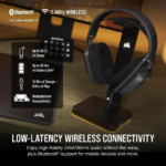 Corsair HS80 MAX Wireless Multiplatform Gaming Headset with Bluetooth - Dolby Atmos - Broadcast Quality Microphone - iCUE Compatible - PC, Mac, PS5, - Pappy Mall