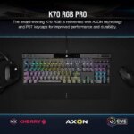 Corsair K70 RGB PRO Wired Mechanical Gaming Keyboard - Cherry MX RGB Red Linear Switches, 8,000Hz Hyper-Polling, PBT Double-Shot PRO Keycaps, - Pappy Mall
