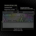 Corsair K70 RGB PRO Wired Mechanical Gaming Keyboard - Cherry MX RGB Red Linear Switches, 8,000Hz Hyper-Polling, PBT Double-Shot PRO Keycaps, - Pappy Mall