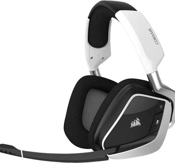 Corsair VOID RGB Elite Wireless Premium Gaming Headset with 7.1 Surround Sound - Discord Certified - Works with PC, PS5 and PS4 - White - Pappy Mall