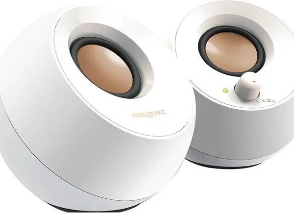 Creative Pebble 2.0 USB-Powered Desktop Speakers with Far-Field Drivers and Passive Radiators for PCs and Laptops (White) - Pappy Mall