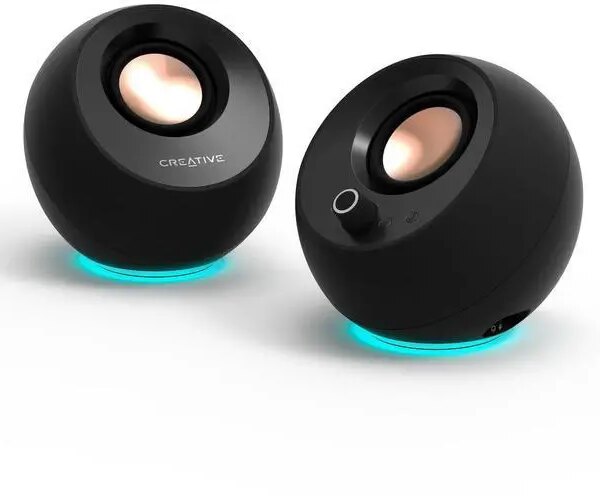 Creative Pebble Pro Minimalist 2.0 USB-C Speakers with Bluetooth, RGB Lighting - Black - Pappy Mall