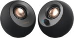 Creative Pebble V2 - Minimalistic 2.0 USB-C Powered Desktop Speakers, 3.5 mm AUX-in, Up to 8W RMS Power for Computers and Laptops, Type-A Adapter - Pappy Mall