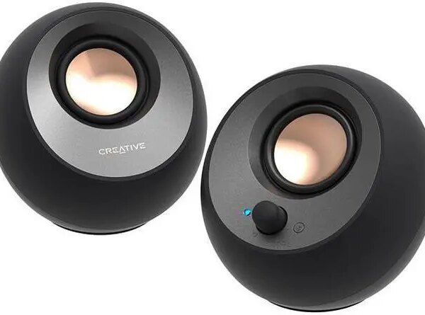 Creative Pebble V3 2.0 Bluetooth Speaker System - 8 W RMS - Black - Desktop - 100 Hz to 17 kHz - USB - Pappy Mall