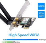 Cudy New AX3000 Wireless WiFi 6 PCIe Card for PC, Bluetooth 5.2, AX200, 3000Mbps WiFi 6 Speed, Bluetooth 5.2/5/4.2/4.0, 802.11ax/ac/a/b/g/n, Windows - Pappy Mall