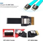 CY PCI-E Slimline SAS 4.0 SFF-8654 4i 38pin Host to SFF-8654 Slim SAS Target Cable 40cm - Pappy Mall
