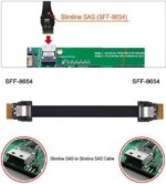 CY PCI-E Slimline SAS 4.0 SFF-8654 4i 38pin Host to SFF-8654 Slim SAS Target Cable 40cm - Pappy Mall
