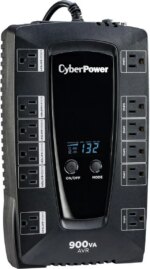 CyberPower AVRG900LCD Intelligent LCD UPS Systems - 900VA/480W, 120 VAC, NEMA 5-15P, Compact, 12 Outlets, LCD, PowerPanel - Pappy Mall