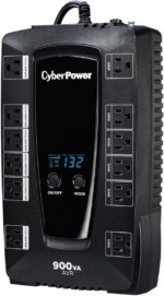 CyberPower AVRG900LCD Intelligent LCD UPS Systems - 900VA/480W, 120 VAC, NEMA 5-15P, Compact, 12 Outlets, LCD, PowerPanel - Pappy Mall