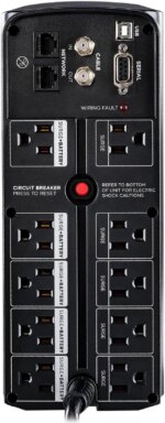 CyberPower CP1200AVR AVR UPS Systems - 1200VA/720W, 120 VAC, NEMA 5-15P, Mini-Tower, 10 Outlets, PowerPanel - Pappy Mall