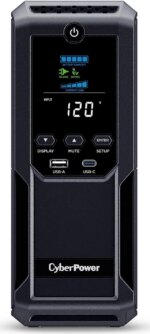 CyberPower CP1500AVRLCD3 Intelligent LCD UPS Systems - 1500VA/900W, 120 VAC, NEMA 5-15P, Mini-Tower, 12 Outlets, LCD - Pappy Mall
