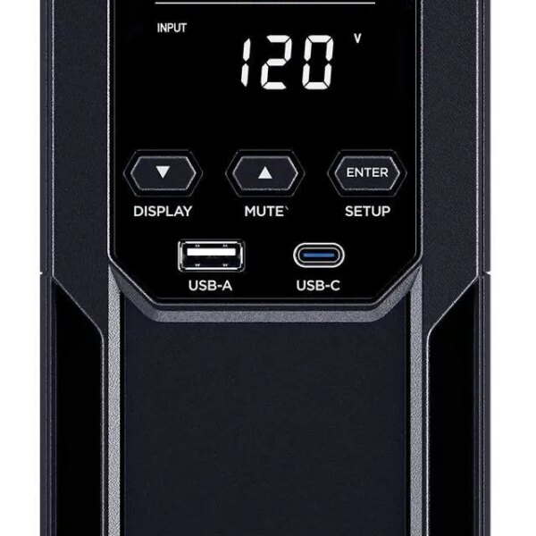 CyberPower CP1500AVRLCD3 Intelligent LCD UPS Systems - 1500VA/900W, 120 VAC, NEMA 5-15P, Mini-Tower, 12 Outlets, LCD - Pappy Mall