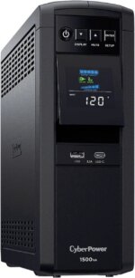 CyberPower CP1500PFCLCD PFC Sinewave UPS Systems - 1500VA/1000W, 120 VAC, NEMA 5-15P, Mini-Tower, Sine Wave, 12 Outlets, LCD, PowerPanel - Pappy Mall