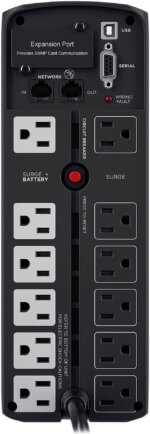 CyberPower CP1500PFCLCD PFC Sinewave UPS Systems - 1500VA/1000W, 120 VAC, NEMA 5-15P, Mini-Tower, Sine Wave, 12 Outlets, LCD, PowerPanel - Pappy Mall