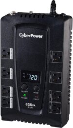 CyberPower CP825AVRLCD Intelligent LCD UPS Systems - 825VA/450W, 120 VAC, NEMA 5-15P, Compact, 8 Outlets, LCD, PowerPanel - Pappy Mall
