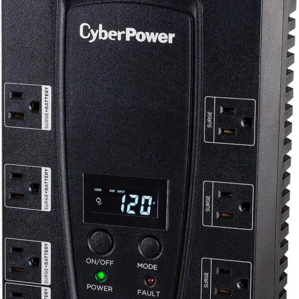 CyberPower CP825AVRLCD Intelligent LCD UPS Systems - 825VA/450W, 120 VAC, NEMA 5-15P, Compact, 8 Outlets, LCD, PowerPanel - Pappy Mall