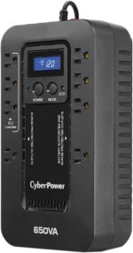 CyberPower EC650LCD Ecologic UPS Systems - 650VA/390W, 120 VAC, NEMA 5-15P, Compact, 8 Outlets, LCD, PowerPanel® Personal - Pappy Mall