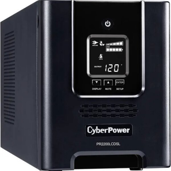 CyberPower PR2200LCDSL Smart App Sinewave UPS Systems - 2070VA/1980W, 120 VAC, NEMA 5-20P, Mini-Tower, Sine Wave, 7 Outlets, LCD, PowerPanel - Pappy Mall