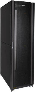 DavisLegend 42U 24"W x 32"D Server Cabinet IT Network Data Rack Enclosure with vented doors, with cable management panel, vented top with brush cable - Pappy Mall
