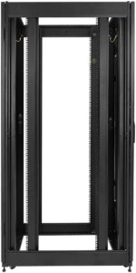 DavisLegend 42U 24"W x 32"D Server Cabinet IT Network Data Rack Enclosure with vented doors, with cable management panel, vented top with brush cable - Pappy Mall