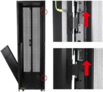 DavisLegend 42U 24"W x 32"D Server Cabinet IT Network Data Rack Enclosure with vented doors, with cable management panel, vented top with brush cable - Pappy Mall