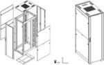 DavisLegend 42U 24"W x 32"D Server Cabinet IT Network Data Rack Enclosure with vented doors, with cable management panel, vented top with brush cable - Pappy Mall