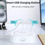DEPOW Flat Extension Cord 5Ft, Flat Plug Power Strip with 4 Outlets 4 USB Ports (2 USB C), Multiple Wall Outlet Extender Suitable for Home Office Dorm, White - Newegg.com -...