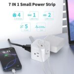 DEPOW Power Strip Cube with USB Ports, Flat Extension Cord with 4 AC Outlets & 3 USB Ports (2 USB C), 5 FT Small Power Strip, 3 Prong Mini Charging - Pappy Mall