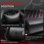 Dowinx High Back Gaming Chair with Massage Lumbar Support, Game Chair with Adjustable Headrest, Ergonomic Office Chair, Racing Chair with Footrest, PU - Pappy Mall