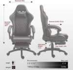 Dowinx High Back Gaming Chair with Massage Lumbar Support, Game Chair with Adjustable Headrest, Ergonomic Office Chair, Racing Chair with Footrest, PU - Pappy Mall