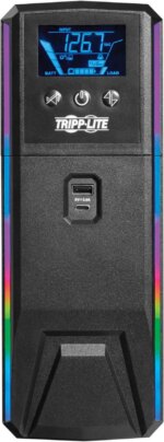 Eaton Tripp Lite Series 1500VA 900W 120V Pure Sine Wave Gaming UPS Battery Backup - LCD, AVR, RGB LEDs, USB Charging, Power Saving - Tower - AVR - 7 - Pappy Mall