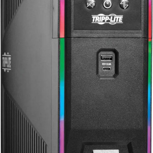 Eaton Tripp Lite Series 1500VA 900W 120V Pure Sine Wave Gaming UPS Battery Backup - LCD, AVR, RGB LEDs, USB Charging, Power Saving - Tower - AVR - 7 - Pappy Mall
