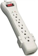 Eaton Tripp Lite Series Protect It! 7-Outlet Surge Protector, 7 ft. Cord with Right-Angle Plug, 2160 Joules, Diagnostic LEDs, Light Gray Housing - 7 x - Pappy Mall