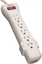 Eaton Tripp Lite Series Protect It! 7-Outlet Surge Protector, 7 ft. Cord with Right-Angle Plug, 2160 Joules, Diagnostic LEDs, Light Gray Housing - 7 x - Pappy Mall