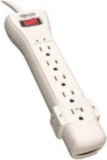 Eaton Tripp Lite Series Protect It! 7-Outlet Surge Protector, 7 ft. Cord with Right-Angle Plug, 2160 Joules, Diagnostic LEDs, Light Gray Housing - 7 x - Pappy Mall