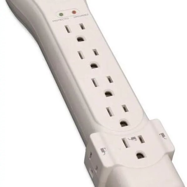 Eaton Tripp Lite Series Protect It! 7-Outlet Surge Protector, 7 ft. Cord with Right-Angle Plug, 2160 Joules, Diagnostic LEDs, Light Gray Housing - 7 x - Pappy Mall